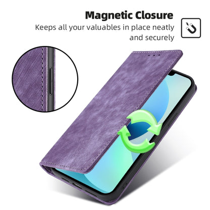 For Blackview A52 RFID Anti-theft Brush Magnetic Leather Phone Case(Purple) - More Brand by PMC Jewellery | Online Shopping South Africa | PMC Jewellery | Buy Now Pay Later Mobicred