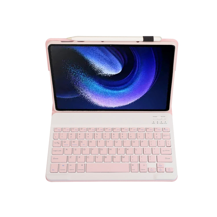 For Xiaomi Pad 6 / Pad 6 Pro A0N7 Lambskin Texture Ultra-thin Bluetooth Keyboard Leather Case(Pink) - Others Keyboard by PMC Jewellery | Online Shopping South Africa | PMC Jewellery