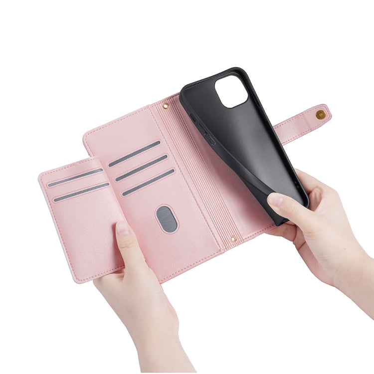For Nokia C22 Sheep Texture Cross-body Zipper Wallet Leather Phone Case(Pink) - Nokia Cases by PMC TechLife | Online Shopping South Africa | PMC TechLife | Buy Now Pay Later Mobicred