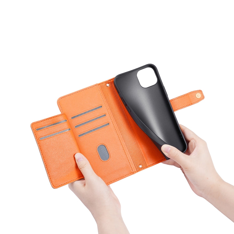 For Nokia C22 Sheep Texture Cross-body Zipper Wallet Leather Phone Case(Orange) - Nokia Cases by PMC TechLife | Online Shopping South Africa | PMC TechLife | Buy Now Pay Later Mobicred