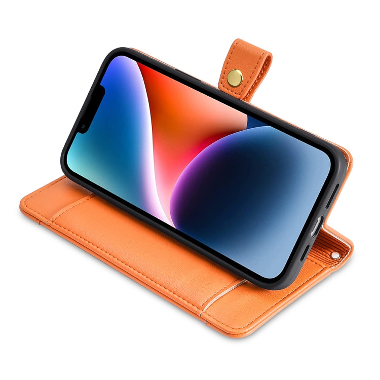 For Nokia C32 Sheep Texture Cross-body Zipper Wallet Leather Phone Case(Orange) - Nokia Cases by PMC TechLife | Online Shopping South Africa | PMC TechLife | Buy Now Pay Later Mobicred