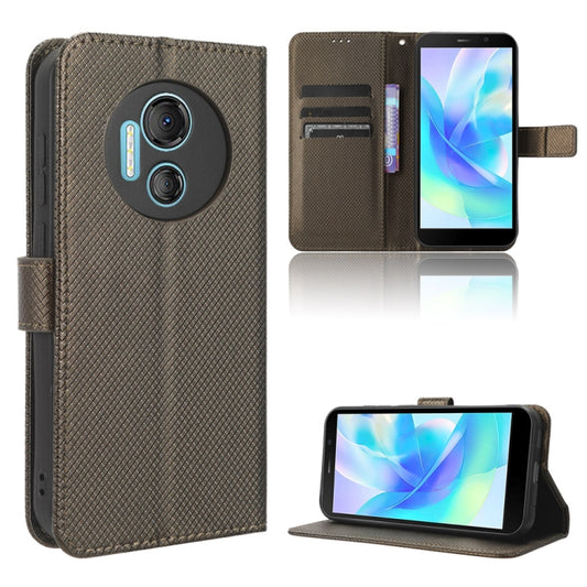 For Doogee X97 / X97 Pro Diamond Texture Leather Phone Case(Brown) - Doogee Cases by PMC Jewellery | Online Shopping South Africa | PMC Jewellery | Buy Now Pay Later Mobicred