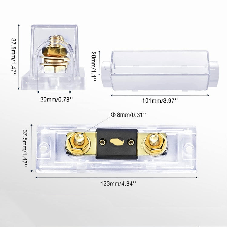 2 in 1 ANL Car Fuse Holder Electrical Protection Insulating Cover, Current:250A - free shipping - PMC TechLife - Order now!