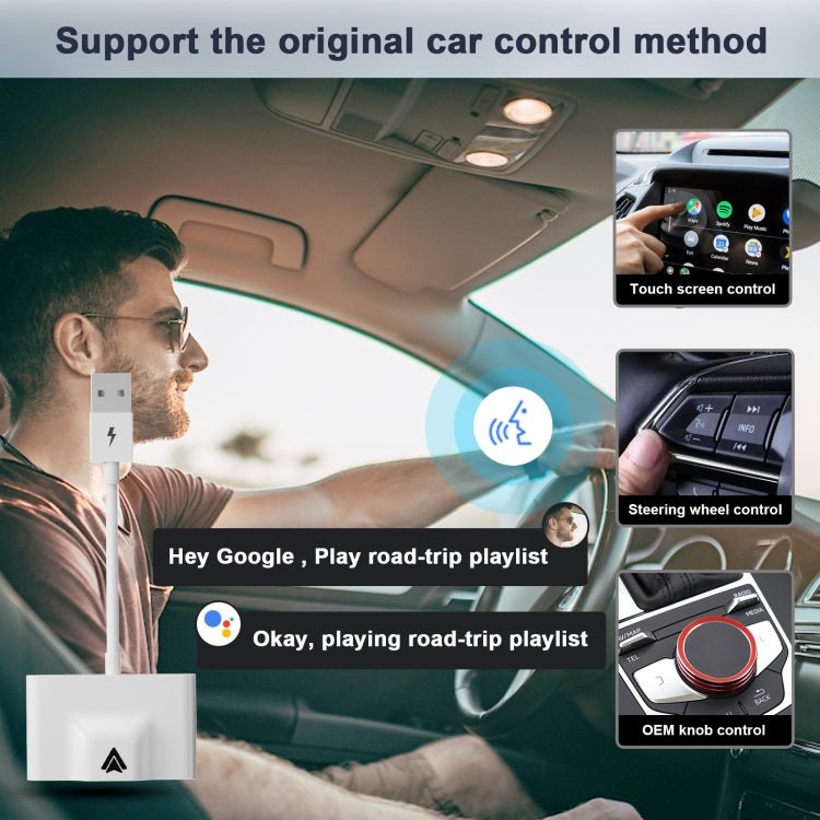 THT-020-3+ USB + USB-C / Type-C Wired to Wireless Carplay Adapter for Android Smartphone(White) - free shipping - PMC TechLife - Order now!