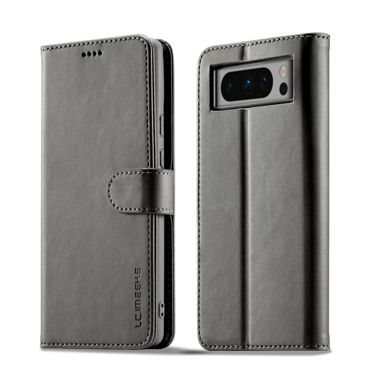For Google Pixel 8 Pro LC.IMEEKE Calf Texture Horizontal Flip Leather Case(Grey) - Google Cases by LC.IMEEKE | Online Shopping South Africa | PMC Jewellery | Buy Now Pay Later Mobicred
