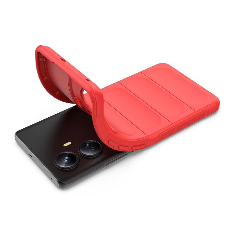 For Realme 10 Pro+ 5G Magic Shield TPU + Flannel Phone Case(Black) - Realme Cases by PMC TechLife | Online Shopping South Africa | PMC TechLife | Buy Now Pay Later Mobicred