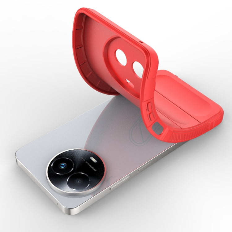 For Realme 11 5G Global Magic Shield TPU + Flannel Phone Case(Red) - Realme Cases by PMC TechLife | Online Shopping South Africa | PMC TechLife | Buy Now Pay Later Mobicred