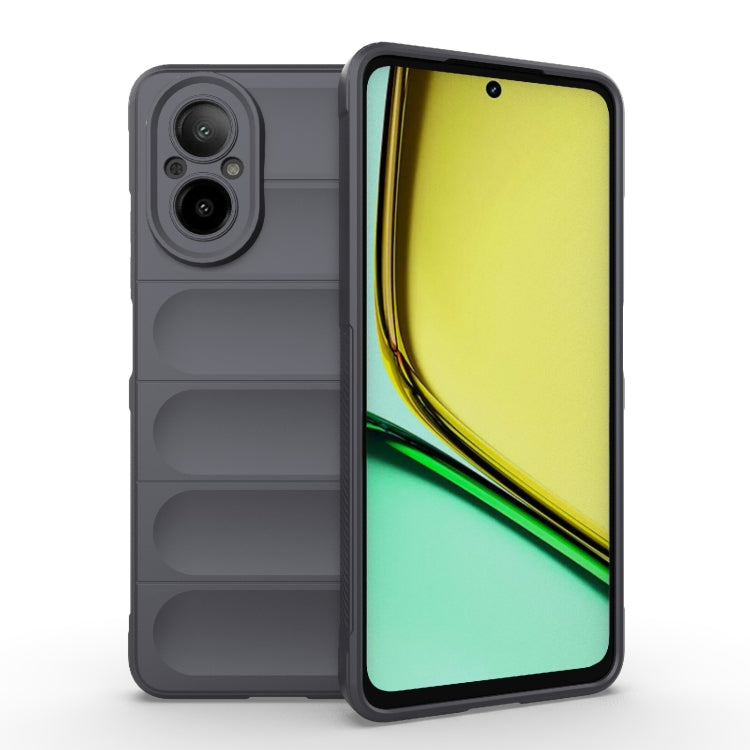 For Realme C67 4G Global Magic Shield TPU + Flannel Phone Case(Dark Grey) - Realme Cases by PMC Jewellery | Online Shopping South Africa | PMC Jewellery | Buy Now Pay Later Mobicred