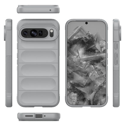 For Google Pixel 9 Pro XL 5G Magic Shield TPU + Flannel Phone Case(Grey) - Google Cases by PMC Jewellery | Online Shopping South Africa | PMC Jewellery | Buy Now Pay Later Mobicred