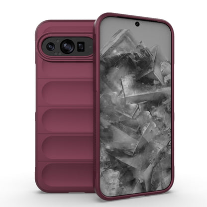 For Google Pixel 9 Pro XL 5G Magic Shield TPU + Flannel Phone Case(Wine Red) - Google Cases by PMC Jewellery | Online Shopping South Africa | PMC Jewellery | Buy Now Pay Later Mobicred