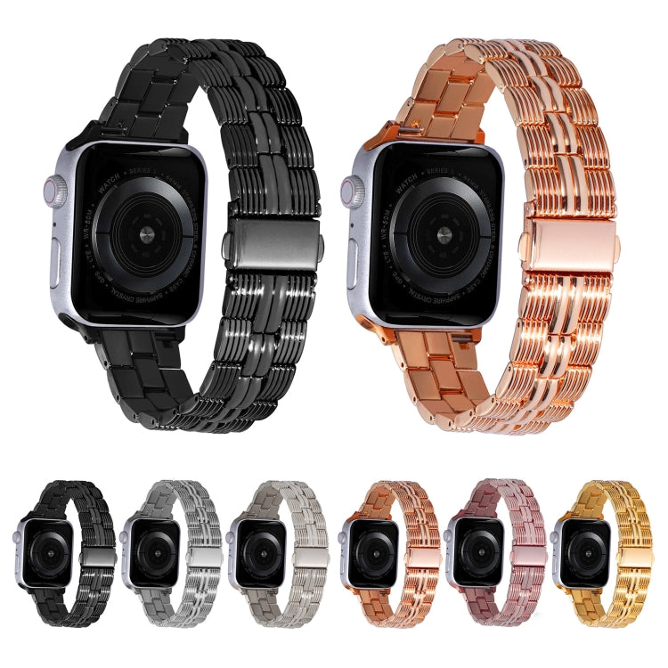 3-Beads Stripe Metal Watch Band For Apple Watch 9 45mm(Starlight) - free shipping - PMc TechLife - Order now!