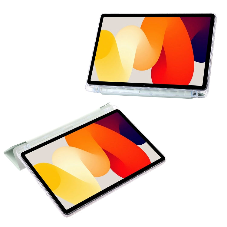 For Xiaomi Redmi Pad SE Clear Acrylic Deformation Leather Tablet Case(Green) - More Tablet Cases by PMC TechLife | Online Shopping South Africa | PMC TechLife