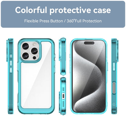 For iPhone 16 Pro Colorful Series Acrylic + TPU Phone Case(Transparent Blue) - iPhone 16 Pro Cases by PMC Jewellery | Online Shopping South Africa | PMC Jewellery | Buy Now Pay Later Mobicred