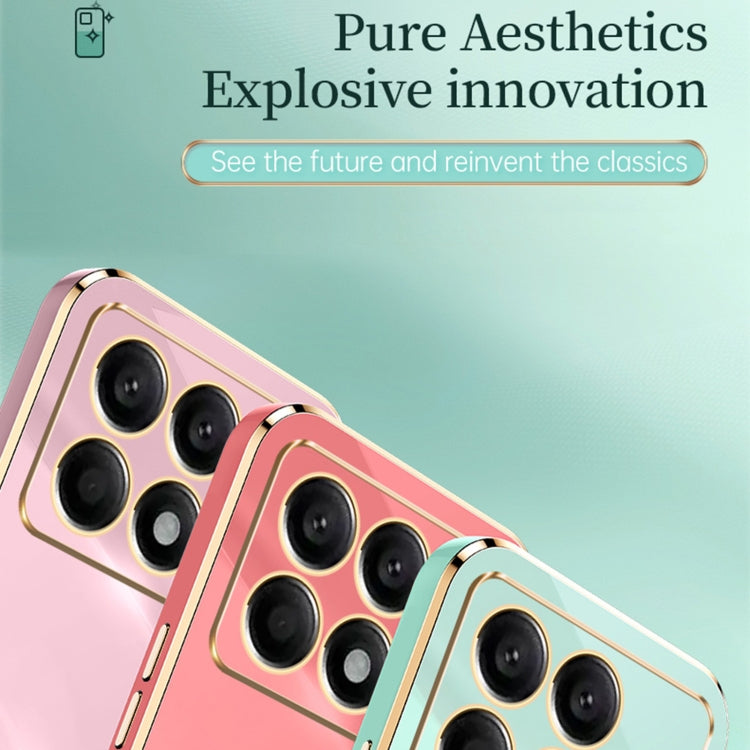 For Xiaomi Redmi K70 XINLI Straight Edge 6D Electroplate TPU Phone Case(Pink) - K70 Cases by XINLI | Online Shopping South Africa | PMC Jewellery | Buy Now Pay Later Mobicred