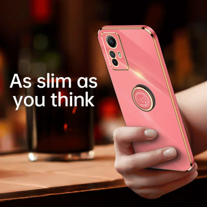 For Xiaomi Redmi Note 12S 4G XINLI Straight Edge 6D Electroplate TPU Phone Case with Ring Holder(Pink) - Xiaomi Cases by XINLI | Online Shopping South Africa | PMC Jewellery | Buy Now Pay Later Mobicred