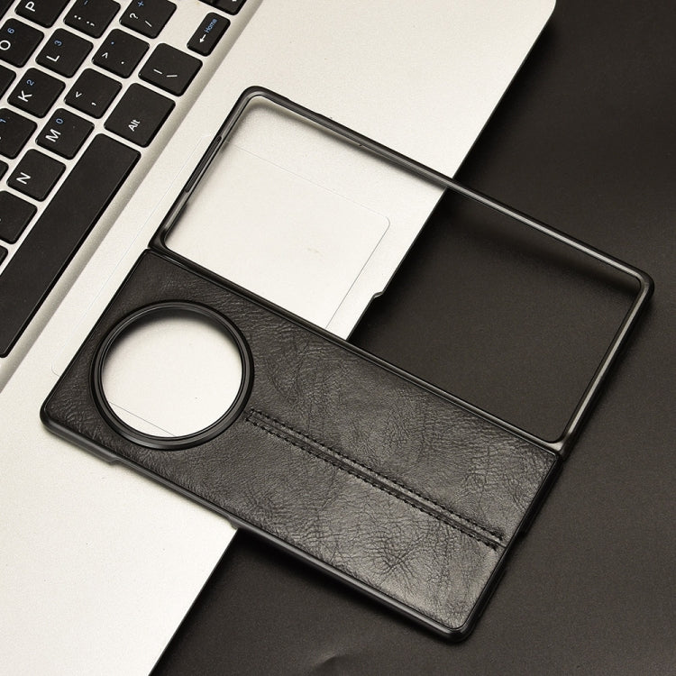 For vivo X Fold3 Pro Cow Pattern Sewing Back Cover Phone Case(Black) - vivo Cases by PMC TechLife | Online Shopping South Africa | PMC TechLife | Buy Now Pay Later Mobicred