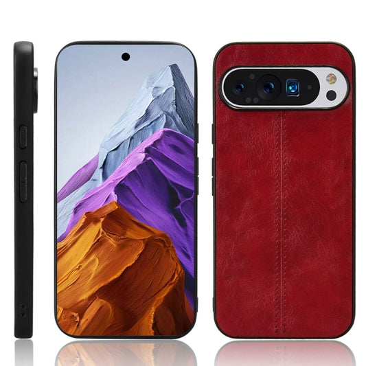 For Google Pixel 9 Sewing Cow Pattern Skin PC + PU + TPU Phone Case(Red) - Google Cases by PMC Jewellery | Online Shopping South Africa | PMC Jewellery | Buy Now Pay Later Mobicred