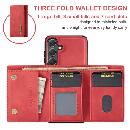 For Samsung Galaxy S24 5G DG.MING M1 Series 3-Fold Multi Card Wallet + Magnetic Phone Case(Red) - Galaxy S24 5G Cases by DG.MING | Online Shopping South Africa | PMC Jewellery | Buy Now Pay Later Mobicred