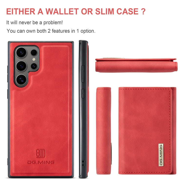 For Samsung Galaxy S24 Ultra 5G DG.MING M1 Series 3-Fold Multi Card Wallet + Magnetic Phone Case(Red) - Galaxy S24 Ultra 5G Cases by DG.MING | Online Shopping South Africa | PMC Jewellery | Buy Now Pay Later Mobicred