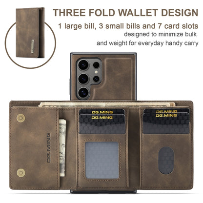 For Samsung Galaxy S24 Ultra 5G DG.MING M1 Series 3-Fold Multi Card Wallet + Magnetic Phone Case(Coffee) - Galaxy S24 Ultra 5G Cases by DG.MING | Online Shopping South Africa | PMC Jewellery