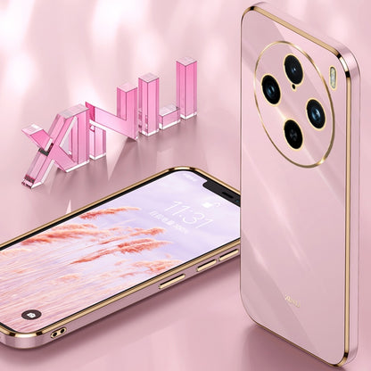 For vivo X100 Pro 5G XINLI Straight Edge 6D Electroplate TPU Phone Case with Ring Holder(White) - X100 Pro Cases by XINLI | Online Shopping South Africa | PMC Jewellery