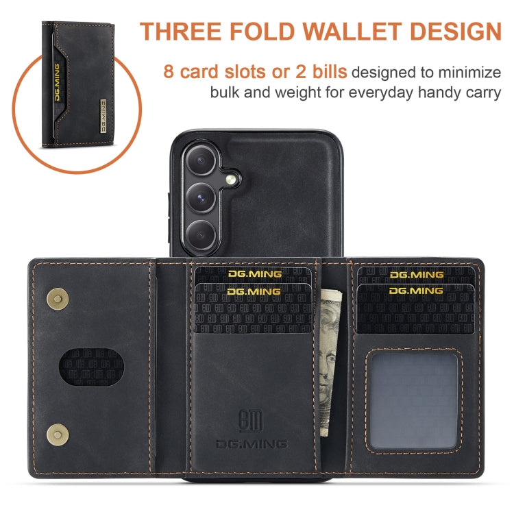 For Samsung Galaxy S24+ 5G DG.MING M2 Series 3-Fold Multi Card Bag + Magnetic Phone Case(Black) - Galaxy S24+ 5G Cases by DG.MING | Online Shopping South Africa | PMC Jewellery | Buy Now Pay Later Mobicred