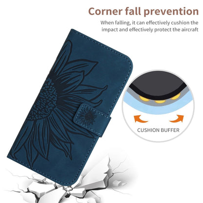 For Xiaomi 13T / 13T Pro Skin Feel Sun Flower Embossed Flip Leather Phone Case with Lanyard(Inky Blue) - Xiaomi Cases by PMC Jewellery | Online Shopping South Africa | PMC Jewellery | Buy Now Pay Later Mobicred