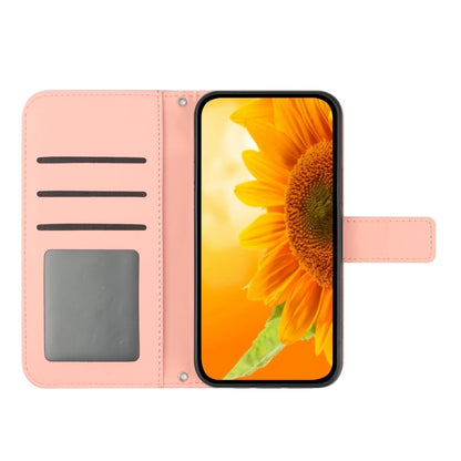 For Xiaomi 13T / 13T Pro Skin Feel Sun Flower Embossed Flip Leather Phone Case with Lanyard(Pink) - Xiaomi Cases by PMC Jewellery | Online Shopping South Africa | PMC Jewellery | Buy Now Pay Later Mobicred