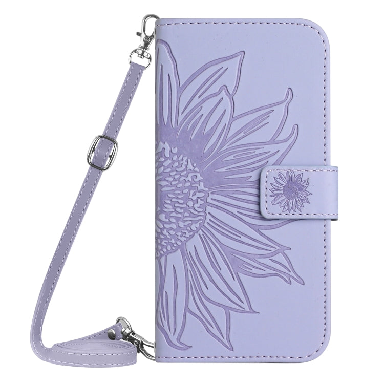 For Xiaomi Redmi 13C 4G Skin Feel Sun Flower Embossed Flip Leather Phone Case with Lanyard(Purple) - 13C Cases by PMC Jewellery | Online Shopping South Africa | PMC Jewellery | Buy Now Pay Later Mobicred