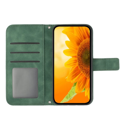 For Xiaomi 14 Pro Skin Feel Sun Flower Embossed Flip Leather Phone Case with Lanyard(Green) - 14 Pro Cases by PMC Jewellery | Online Shopping South Africa | PMC Jewellery | Buy Now Pay Later Mobicred