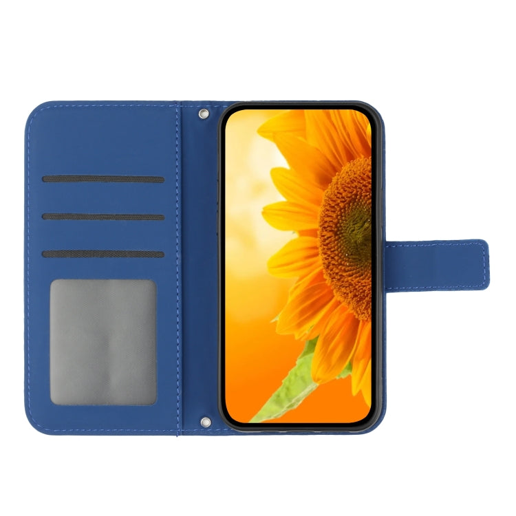 For Xiaomi 14 Pro Skin Feel Sun Flower Embossed Flip Leather Phone Case with Lanyard(Dark Blue) - 14 Pro Cases by PMC Jewellery | Online Shopping South Africa | PMC Jewellery | Buy Now Pay Later Mobicred