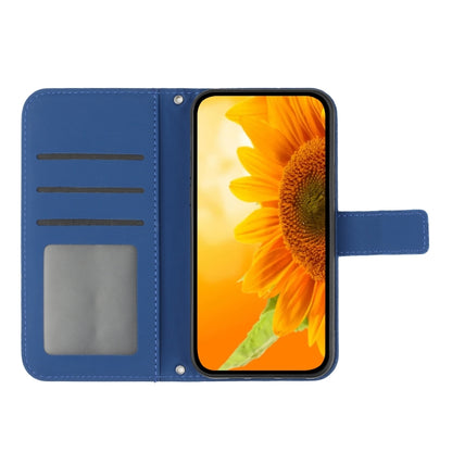 For Xiaomi 14 Pro Skin Feel Sun Flower Embossed Flip Leather Phone Case with Lanyard(Dark Blue) - 14 Pro Cases by PMC Jewellery | Online Shopping South Africa | PMC Jewellery | Buy Now Pay Later Mobicred