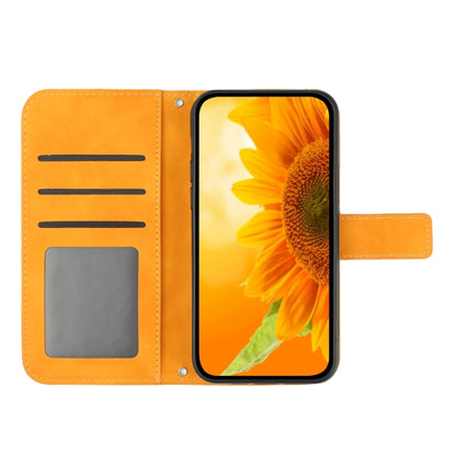 For Xiaomi Redmi Note 13 4G Global Skin Feel Sun Flower Embossed Flip Leather Phone Case with Lanyard(Yellow) - Note 13 Cases by PMC Jewellery | Online Shopping South Africa | PMC Jewellery | Buy Now Pay Later Mobicred