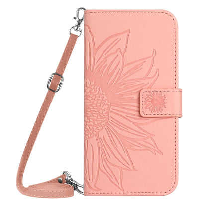 For Xiaomi Redmi A3 Skin Feel Sun Flower Embossed Flip Leather Phone Case with Lanyard(Pink) - Xiaomi Cases by PMC Jewellery | Online Shopping South Africa | PMC Jewellery | Buy Now Pay Later Mobicred