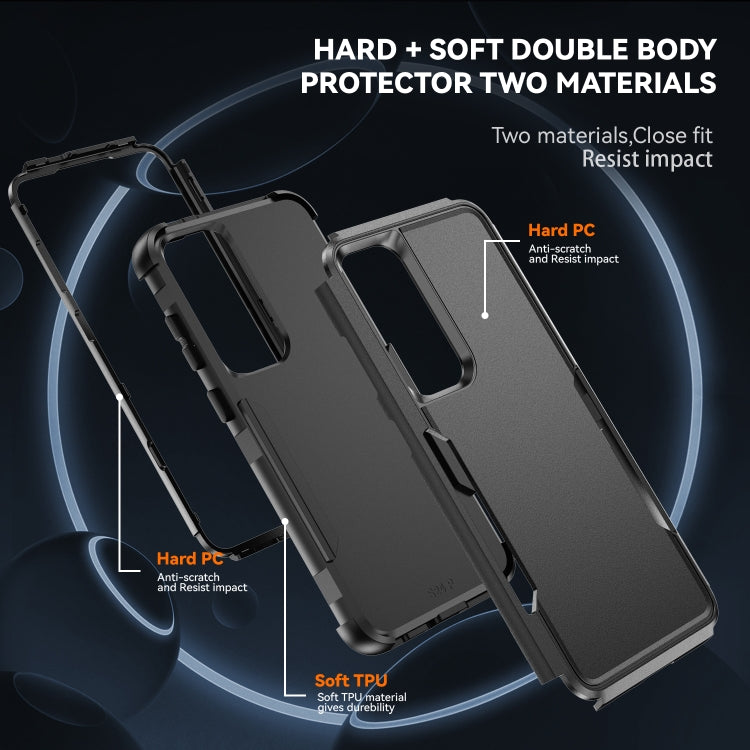 For Samsung Galaxy S24 5G TPU + PC Shockproof Protective Phone Case(Black) - Galaxy S24 5G Cases by PMC TechLife | Online Shopping South Africa | PMC TechLife