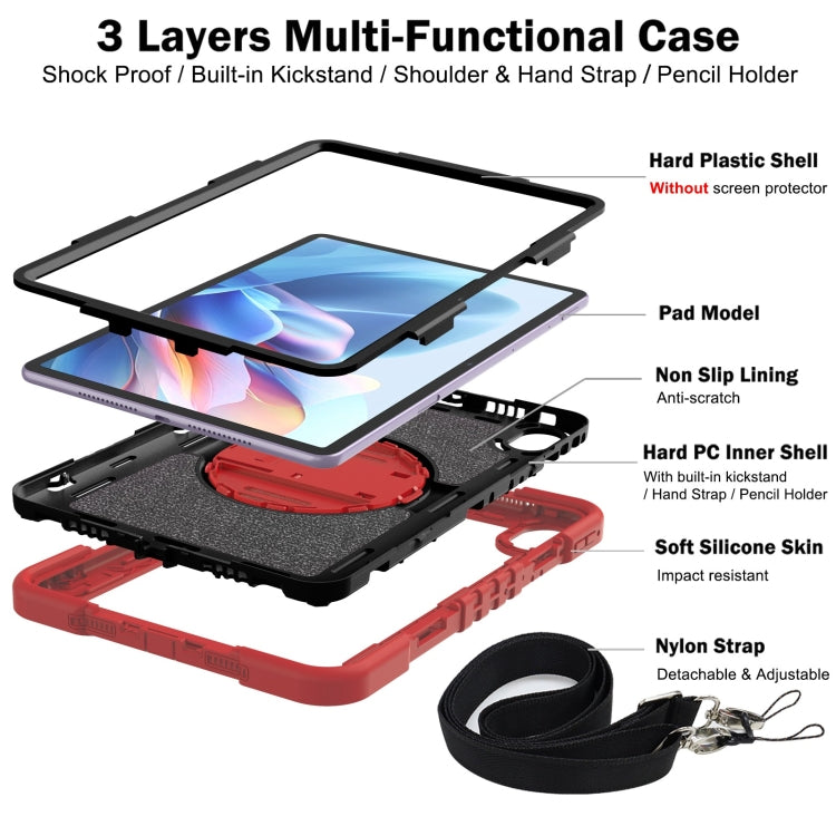 For Huawei MatePad 11.5 2023 360 Degree Rotation PC Contrast Silicone Tablet Case(Red + Black) - Huawei by PMC TechLife | Online Shopping South Africa | PMC TechLife | Buy Now Pay Later Mobicred