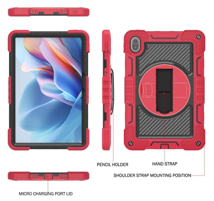 For Huawei MatePad SE 11 360 Degree Rotation PC Contrast Silicone Tablet Case(Red + Black) - Huawei by PMC TechLife | Online Shopping South Africa | PMC TechLife | Buy Now Pay Later Mobicred