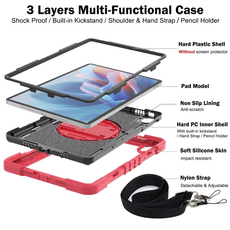 For Huawei MatePad SE 11 360 Degree Rotation PC Contrast Silicone Tablet Case(Red + Black) - Huawei by PMC TechLife | Online Shopping South Africa | PMC TechLife | Buy Now Pay Later Mobicred