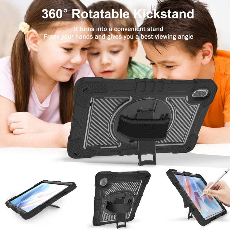 For Huawei MatePad SE 11 360 Degree Rotation PC Contrast Silicone Tablet Case(Black) - Huawei by PMC TechLife | Online Shopping South Africa | PMC TechLife | Buy Now Pay Later Mobicred