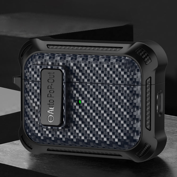For AirPods 3 Alpha Carbon Fiber Wireless Bluetooth Earphone Protective Case(Royal Blue) - For AirPods 3 by PMC Jewellery | Online Shopping South Africa | PMC Jewellery | Buy Now Pay Later Mobicred