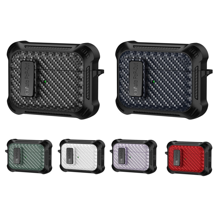 For AirPods Pro 2 Alpha Carbon Fiber Wireless Bluetooth Earphone Protective Case(Royal Blue) - For AirPods Pro 2 by PMC Jewellery | Online Shopping South Africa | PMC Jewellery | Buy Now Pay Later Mobicred