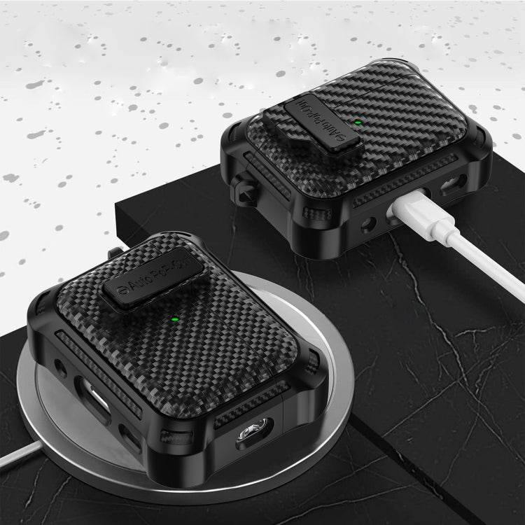 For AirPods Pro 2 Alpha Carbon Fiber Wireless Bluetooth Earphone Protective Case(White) - For AirPods Pro 2 by PMC Jewellery | Online Shopping South Africa | PMC Jewellery | Buy Now Pay Later Mobicred