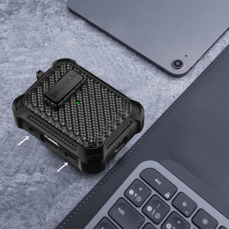 For AirPods 2 / 1 Alpha Carbon Fiber Wireless Bluetooth Earphone Protective Case(Royal Blue) - For AirPods 1/2 by PMC Jewellery | Online Shopping South Africa | PMC Jewellery | Buy Now Pay Later Mobicred