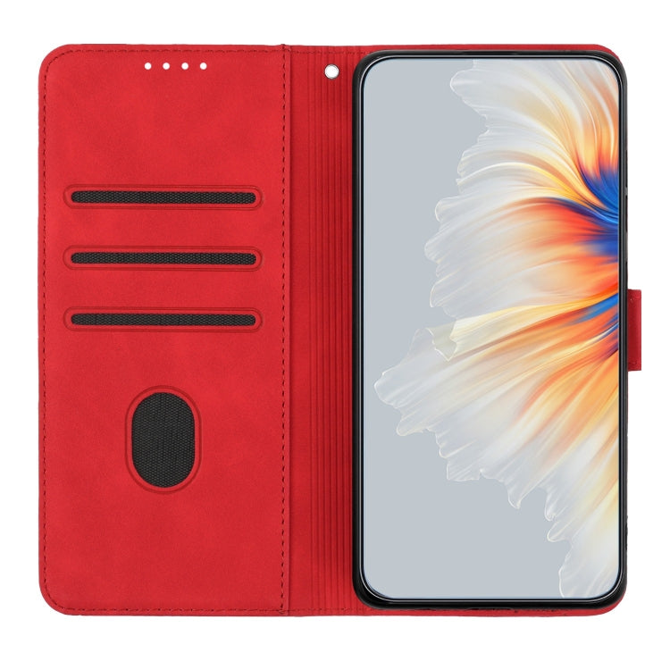 For Xiaomi Redmi A3 Heart Pattern Skin Feel Leather Phone Case(Red) - Xiaomi Cases by PMC TechLife | Online Shopping South Africa | PMC TechLife | Buy Now Pay Later Mobicred