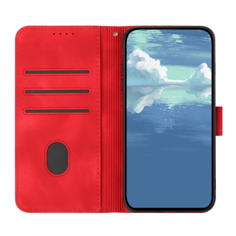 For Google Pixel 9 Pro Line Pattern Skin Feel Leather Phone Case(Red) - Google Cases by PMC Jewellery | Online Shopping South Africa | PMC Jewellery | Buy Now Pay Later Mobicred