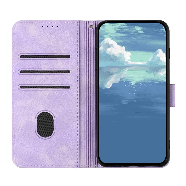 For Google Pixel 9 Pro Line Pattern Skin Feel Leather Phone Case(Light Purple) - Google Cases by PMC Jewellery | Online Shopping South Africa | PMC Jewellery | Buy Now Pay Later Mobicred