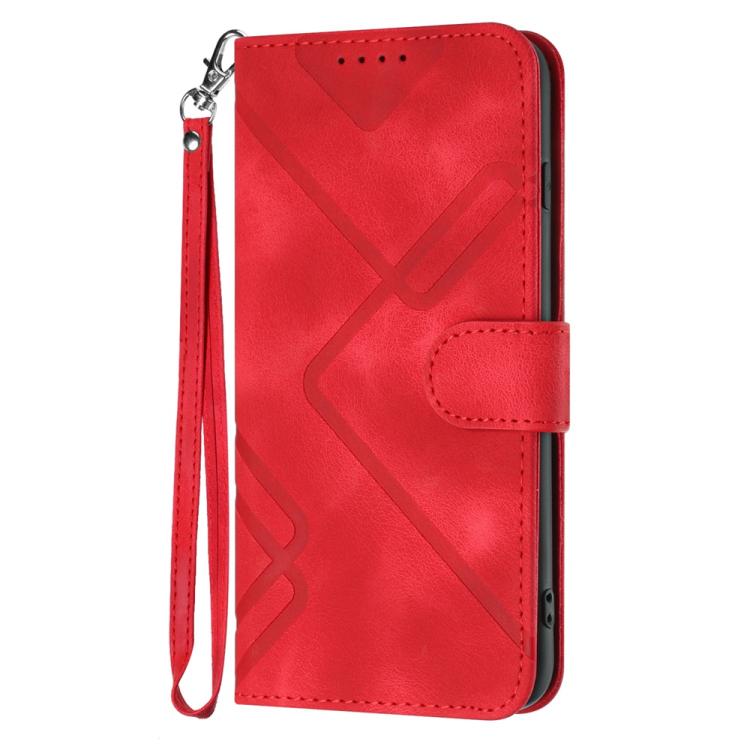 For iPhone 17 Air Line Pattern Skin Feel Leather Phone Case(Red) - free shipping - PMc TechLife - Order now!