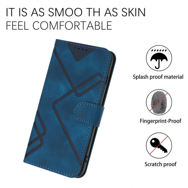 For iPhone 17 Pro Max Line Pattern Skin Feel Leather Phone Case(Royal Blue) - free shipping - PMc TechLife - Order now!