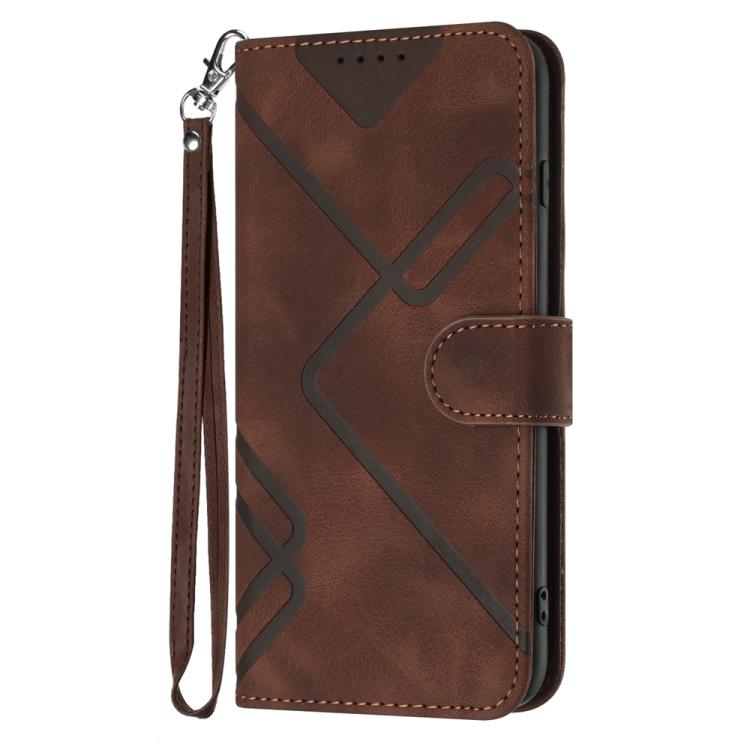 For iPhone 17 Pro Max Line Pattern Skin Feel Leather Phone Case(Coffee) - free shipping - PMc TechLife - Order now!