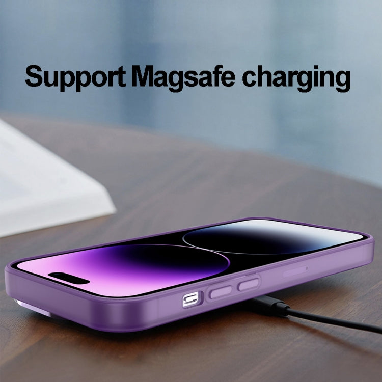 For iPhone 15 Pro Max Invisible Lens Bracket Matte Transparent MagSafe Phone Case(Royal Blue) - iPhone 15 Pro Max Cases by PMC TechLife | Online Shopping South Africa | PMC TechLife